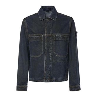 Stone Island Denim jas - Heren - Jassen - Blauw - Maat: 2XL Denim