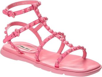 Miu Miu Dnu Pack Miu Miu Leather Sandal