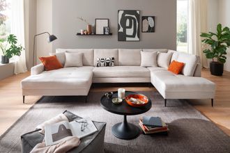 Trends by HG Wohnlandschaft »Summer U-Form« in Cord-Stoff mit Metallfuss