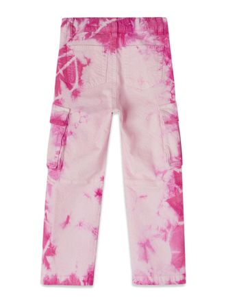 Off-white Velvet Tie-Dye Cotton Cargo Pants - Pink