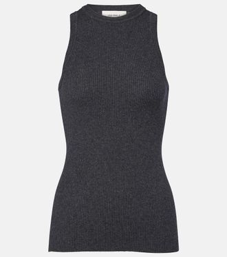 Lisa Yang Amya ribbed-knit cotton and cashmere tank top