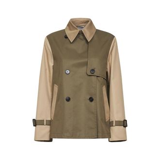 Max Mara Trench Coats, female, Green, Size: 3XS Max Mara Weekend Coats