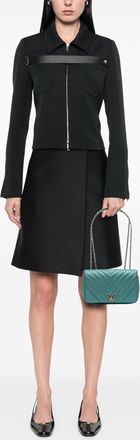 Chanel Pre-owned Womens Chevron Flap Bag - Dark Green Leather - One Size