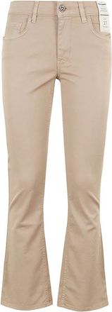 Re-hash Nude Flared Jeans met Medium Taille - Dames - Wijde Broeken - Bruin - W27 - Katoen - Broeken