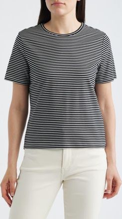 Spanx Lightweight Stripe Cotton Crewneck T-Shirt in Minishutter Cb/L at Nordstrom, Size Medium