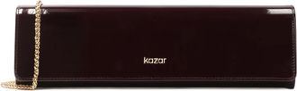 Kazar Langwerpige lak avondhandtas - Dames - Clutches - Bruin - ONE Size - Leer - Tassen