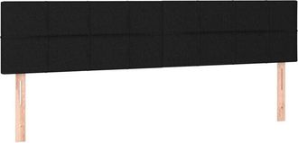 vidaXL Cabecero Con Led De Tela Negro 180x5x78/88 Cm Vidaxl