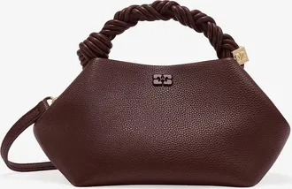 Ganni Brown Grained Small Bou Bag