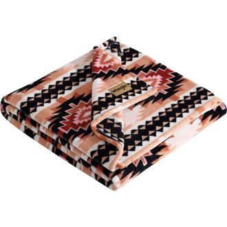 Wrangler Plains Creek Soft Plush Throw in Orange at Nordstrom Rack