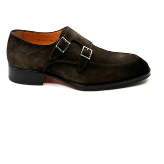 Santoni Carter Double Buckle - Heren - Nette schoenen - Bruin - 39 1/2 EU - Leer - Schoenen
