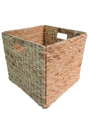 Landscape Regalkorb, Naturfarben, Metall, Naturmaterialien, rechteckig, 32x33x33 cm, faltbar, Griffe, handgemacht, Ordnen & Aufbewahren