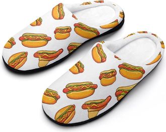 Generic Food Hot Dog Mens Slippers Comfortable And Non-slip Cotton Slipper Shoe for House