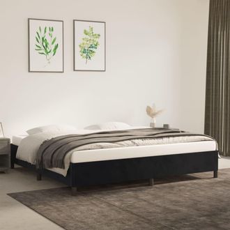 vidaXL Estructura Cama Sin Colch&oacute;n Terciopelo Negro 200x200 Cm Vidaxl