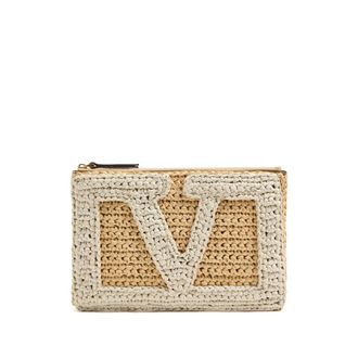Valentino Garavani Viva Superstar Raffia Clutch Bag