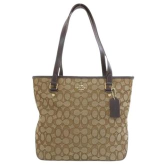 Coach Pre-owned Tote Bags, female, Brown, Size: ONE SIZE Pre-owned Canvas Tote Bag