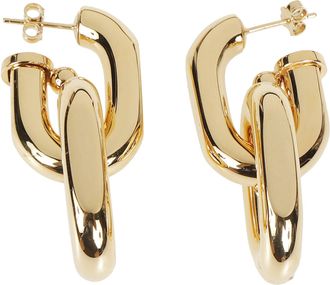 Paco Rabanne XL Link Double Hoop Interlocking Brass Earrings