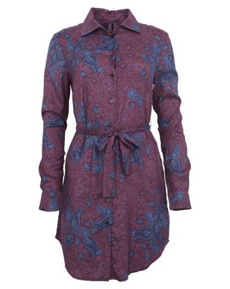 Lords of Harlech Dorethy Stretch Viscose Shirt Dress in Montgat Paisley Plum at Nordstrom, Size Xx-Large