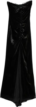 Alessandra Rich Abito da sera in velluto con fiocco - Nero