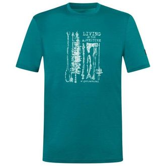 super.natural Fishing Adventure Tee Merinoshirt f&uuml;r Herren | t&uuml;rkis