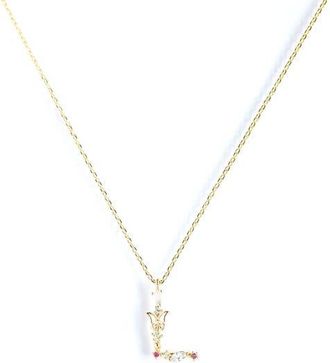 Girls Crew Flutterfly Initial Necklace in Gold at Nordstrom