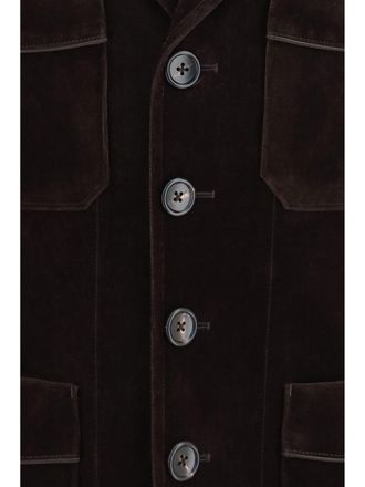 Tom Ford Mens Cotton-Blend Blazer Brown-Multicolour Jacket Brown/multicolour