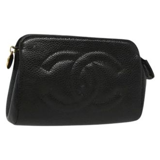 Chanel Pre-owned Clutches, female, Black, Size: ONE SIZE Pre-owned Vintage Pouch