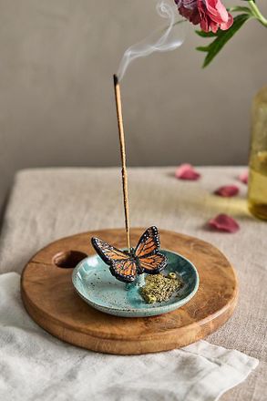 Terrain Butterfly Ceramic Incense Holder