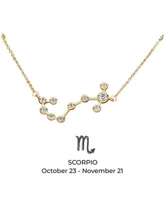Sterling Forever 14K CZ When Stars Align Constellation Necklace