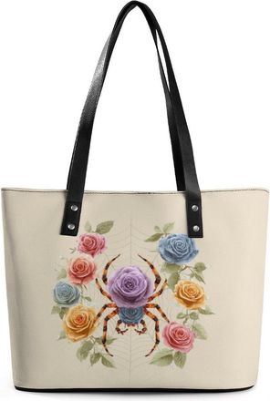 Generic Spider Rose Tote Bags for Women Cute Shoulder Purses Handbags