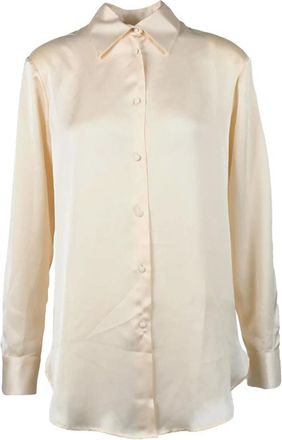 Nineminutes Elegante Blouse met Polyester en Elastaan - Dames - Overhemden - Beige - L - Polyester - Overhemden