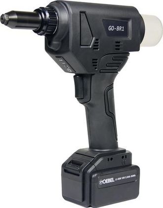 GOEBEL Remachadora Ciega A Bater&iacute;a Go-br1 8 Pzs. 12.000n En Estuche De Pl&aacute;stico