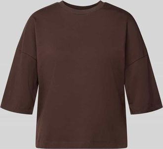 OPUS T-Shirt mit &uuml;berschnittenen Schultern Modell Sarenzi in Dunkelbraun, Gr&ouml;&szlig;e L