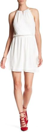 BCBGeneration Chiffon Halter Neck Mini Dress In White