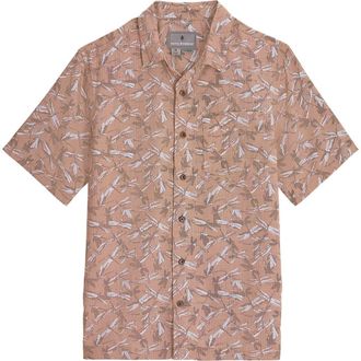 Royal Robbins Camino Pucker Short Sleeve Recycled Polyester Button-Up Shirt in Pecan Dragonfly at Nordstrom, Size Xx-Large