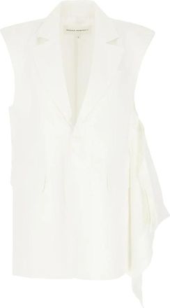 Niccol&ograve; Pasqualetti Nota Vest - Dames - Gillet - Wit - M - Katoen - Kostuums