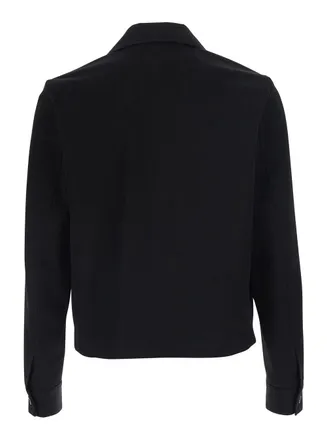 Amiri Mens Womens Cotton-Collar Jacket Black Coat