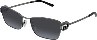 Gucci Zonnebril - Dames - Zonnebrillen - Grijs - 58 MM - Nylon - Accessoires