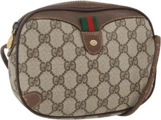 Gucci Pre-owned Cross Body Bags, female, Beige, Size: ONE SIZE Pre-owned Canvas Crossbody Bag