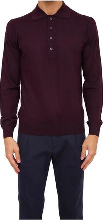 Paolo Pecora Bordeaux Polo Shirt Klassieke Stijl - Heren - Polos - Rood - M - Tops