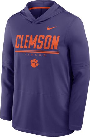 Nike Clemson Sideline Nike Mens Dri-FIT College Long-Sleeve Hooded Top in Purple | 03B908DFCLN-594