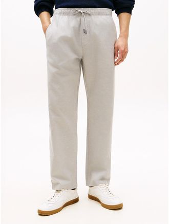 Tommy Hilfiger Mens Cotton-Linen Blend Relaxed Pant - Grey - XXXL