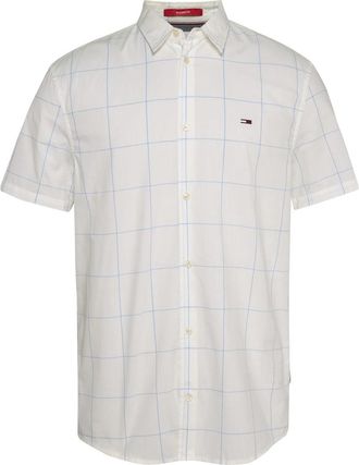 Tommy Jeans Shirts Fantasy - Heren - Korte mouwen Overhemden - Wit - M - Denim - Overhemden