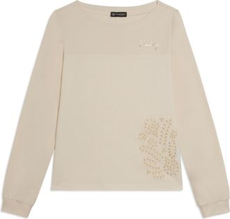 Freddy Felpa Girocollo con Ricamo Floreale