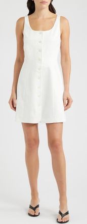 Theory Sculpted Linen Minidress in Ivory at Nordstrom, Size 10
