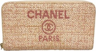 Chanel Pink Tweed Long Wallet (Bi-Fold) (Pre-Owned)