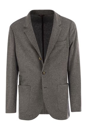 Brunello Cucinelli Kasjmier Jersey Blazer met Paspo pockets