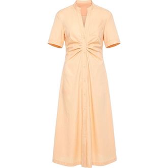 C&acirc;llas Milano Noor Short sleeve shirtdress Oxford in Pale Orange at Nordstrom, Size 10 It