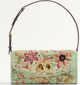 Valentino Garavani Valentino Garavani DeVain Embroidered Small Shoulder Bag Wo