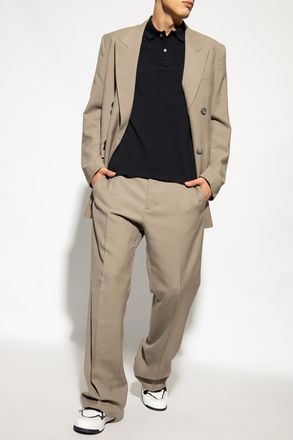 Ami Polo Shirt With Logo, Mens, Black