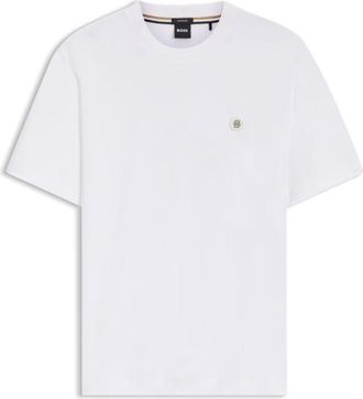BOSS Mercerized-cotton T-shirt with Double B monogram